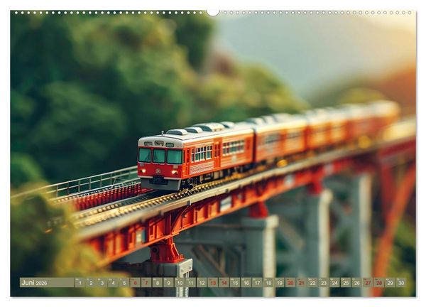 Produktbild: Miniaturwelt Eisenbahn - Zug um Zug ins Abenteuer (hochwertiger Premium Wandkalender 2026 DIN A2 quer), Kunstdruck in Hochglanz