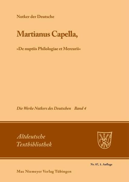 Produktbild: Martianus Capella, &raquo;De nuptiis Philologiae et Mercurii&laquo;