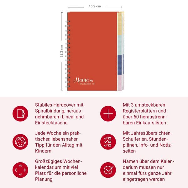 Produktbild: Mama AG Familienplaner Buch A5 2027