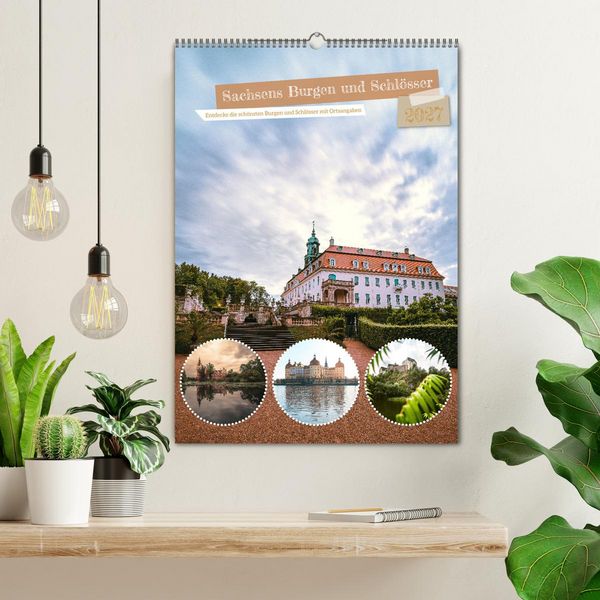 Produktbild: Sachsens Burgen und Schl&ouml;sser mit Ortsangaben (Wandkalender 2027 DIN A2 hoch), CALVENDO Monatskalender