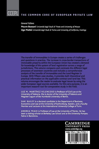 Produktbild: Transfer of Immovables in European Private Law