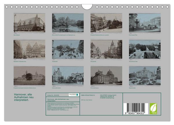 Produktbild: Hannover, alte Aufnahmen neu interpretiert. (Wandkalender 2026 DIN A4 quer), CALVENDO Monatskalender