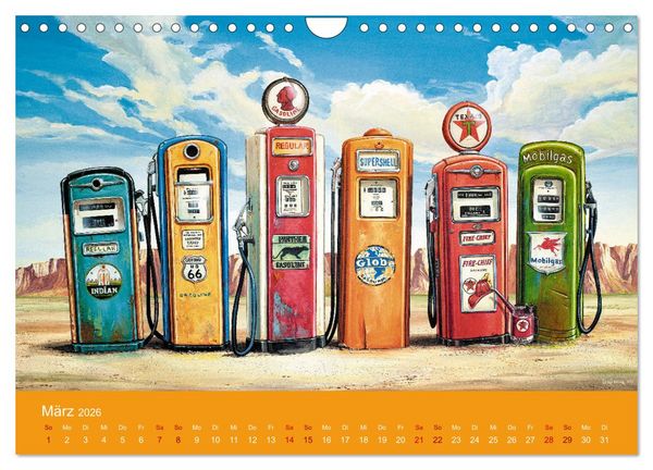 Produktbild: Route US 66 Momente Gem&auml;lde von Georg Huber (Wandkalender 2026 DIN A4 quer), CALVENDO Monatskalender