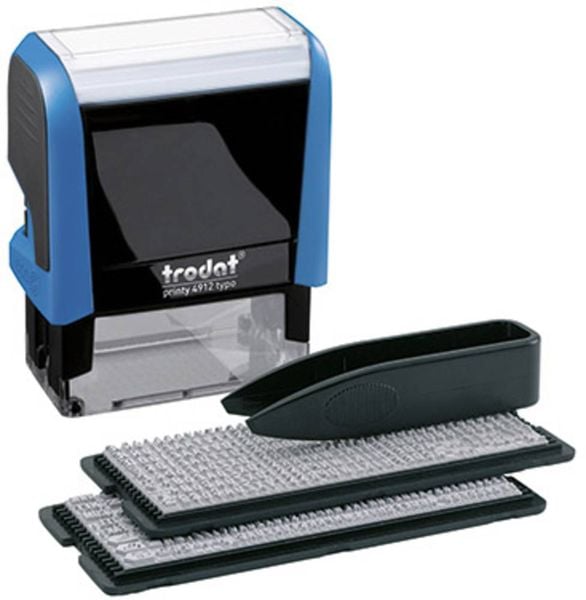 TRODAT® Typomatic Printy(TM) 4.0, selbstfärbender Stempel zum Selbersetzen, blau