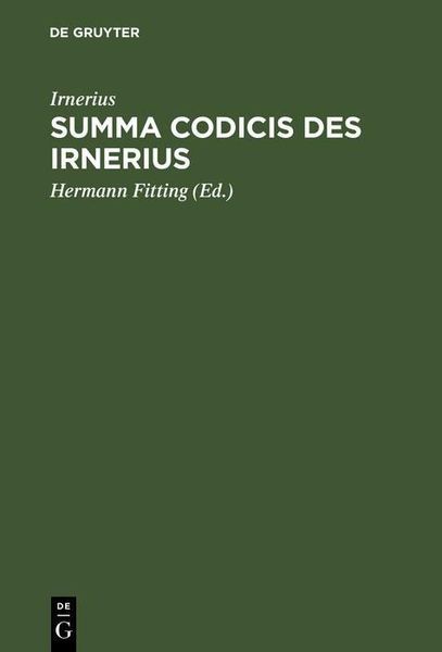 Produktbild: Summa codicis des Irnerius