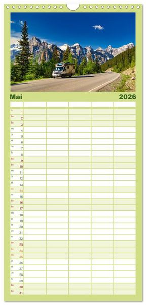 Produktbild: Familienplaner 2026 - Moraine Lake, Alberta/ Kanada mit 5 Spalten (Wandkalender, 21 x 45 cm) CALVENDO