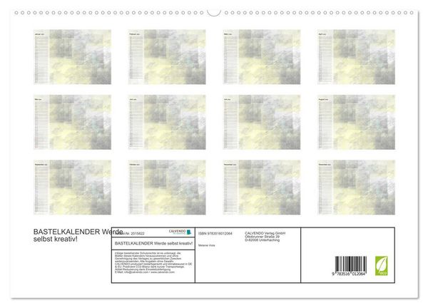 Produktbild: BASTELKALENDER Werde selbst kreativ! (hochwertiger Premium Wandkalender 2026 DIN A2 quer), Kunstdruck in Hochglanz