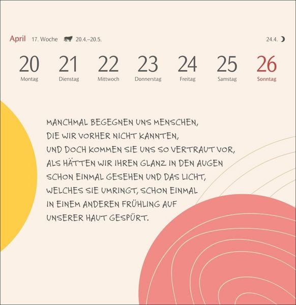 Clara Louise: Die Sonne in Orange getaucht Premium-Postkartenkalender 2026 - 53 Postkarten mit poetischen Gedanken