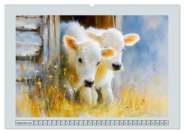 Produktbild: K&uuml;he und K&auml;lber. L&auml;ndliche Idylle (Wandkalender 2027 DIN A2 quer), CALVENDO Monatskalender