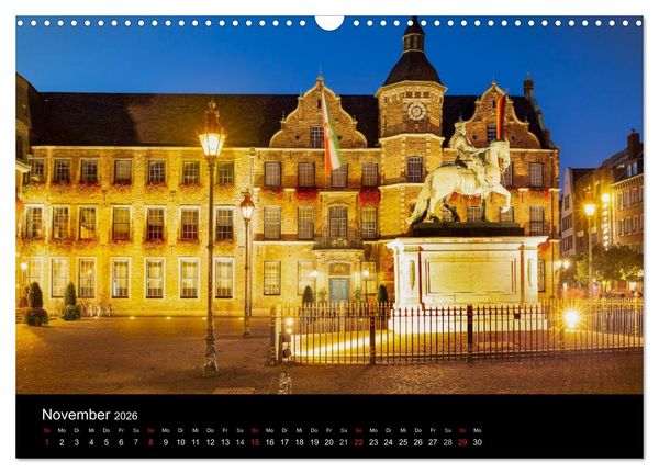 Produktbild: D&uuml;sseldorf bei Nacht (Wandkalender 2026 DIN A3 quer), CALVENDO Monatskalender