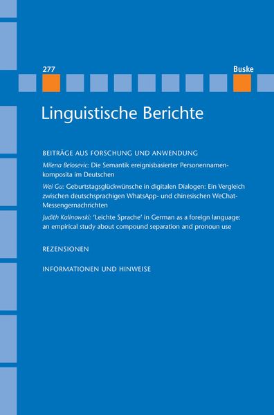 Produktbild: Linguistische Berichte Heft 277