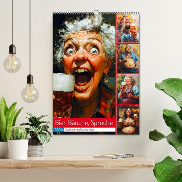 Produktbild: Bier, B&auml;uche, Spr&uuml;che. Spa&szlig; mit Hopfen und Malz (Wandkalender 2026 DIN A2 hoch), CALVENDO Monatskalender