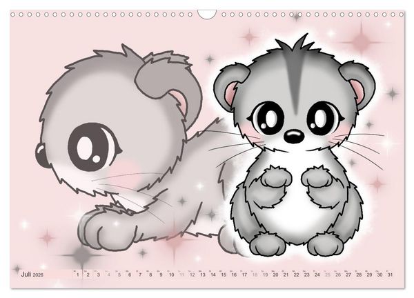 Produktbild: niedliche Kawaii Tiere (Wandkalender 2026 DIN A3 quer), CALVENDO Monatskalender
