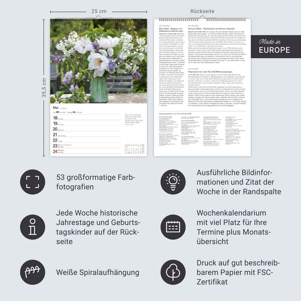 Produktbild: Blumenpracht Wochenplaner 2026 - 53 stimmungsvolle Fotografien