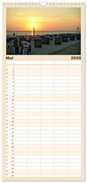 Produktbild: Familienplaner 2026 - Norderney - von barfu&szlig; bis Lackschuh mit 5 Spalten (Wandkalender, 21 x 45 cm) CALVENDO