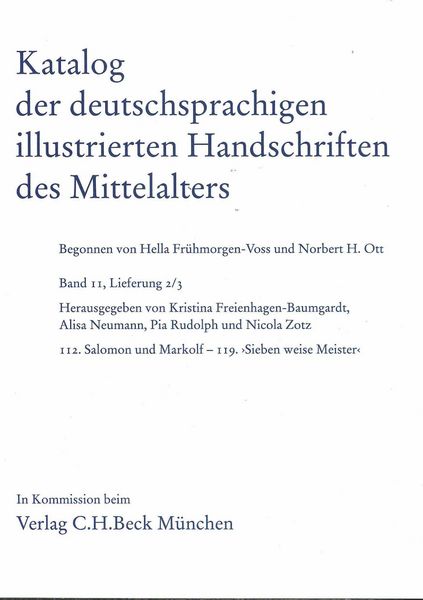 Produktbild: Katalog der deutschsprachigen illustrierten Handschriften des Mittelalters Band 11, Lfg. 2/3