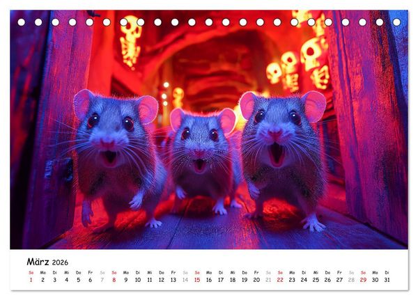 Produktbild: Hamster im Freizeitpark - Lustiger Kalender mit Jahrmarkt-Motiven (Tischkalender 2026 DIN A5 quer), CALVENDO Monatskalender
