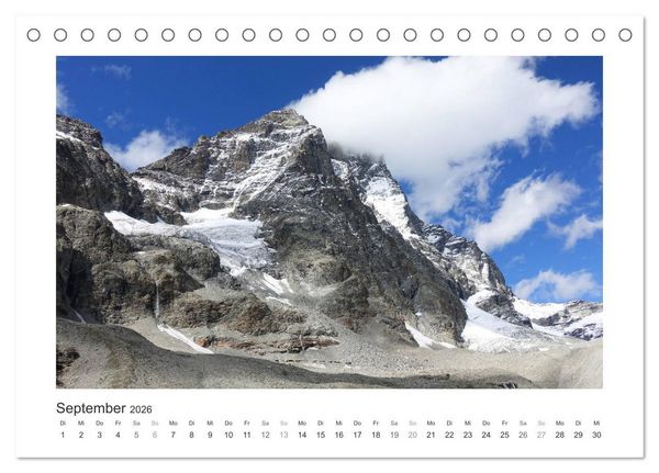 Produktbild: Die sch&ouml;nsten Gipfel der Alpen - Giganten aus Fels und Eis (Tischkalender 2026 DIN A5 quer), CALVENDO Monatskalender