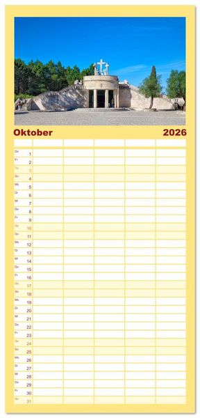 Produktbild: Familienplaner 2026 - Fatima: Ein Besuch in Portugals heiligem Herz mit 5 Spalten (Wandkalender, 21 x 45 cm) CALVENDO