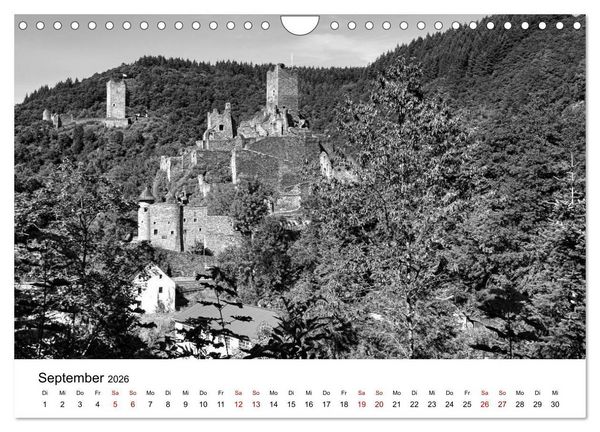 Produktbild: Burgen in schwarzwei&szlig; - Wie aus alten Zeiten (Wandkalender 2026 DIN A4 quer), CALVENDO Monatskalender