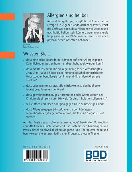 Produktbild: Biophysikalische Diagnose und Therapie der Allergien