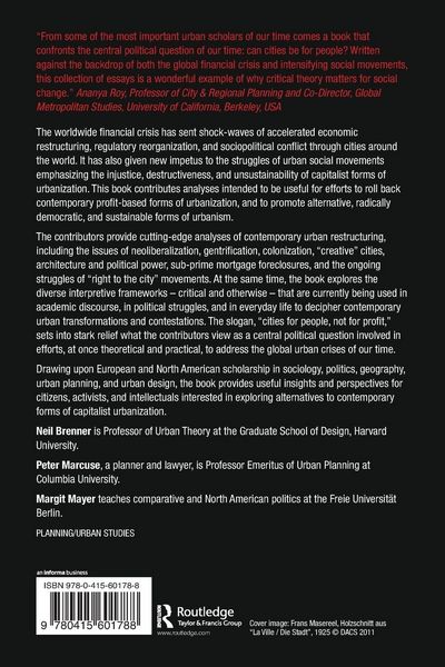 Produktbild: Cities for People, Not for Profit
