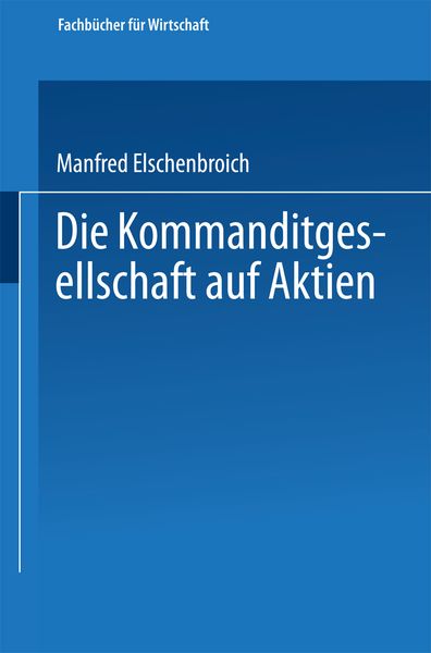 Produktbild: Die Kommanditgesellschaft auf Aktien