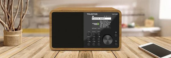 Produktbild: Telestar TOP 200 Holz Internet Kofferradio Internet, DAB+, UKW Bluetooth&reg;, USB, WLAN, AUX Holz