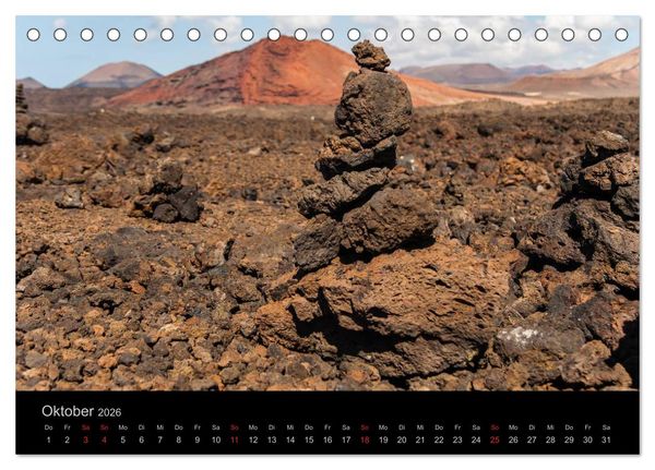 Produktbild: Unterwegs auf Lanzarote (Tischkalender 2026 DIN A5 quer), CALVENDO Monatskalender
