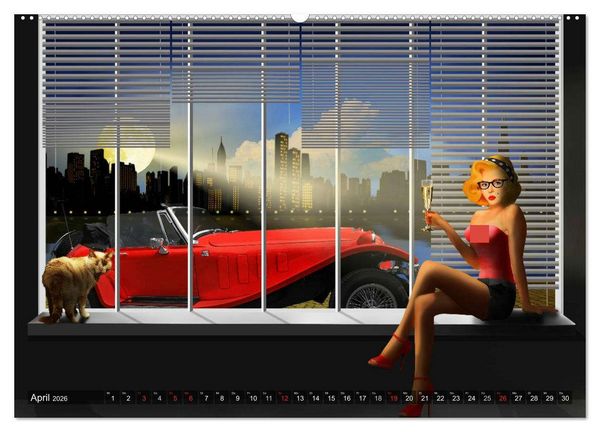 Produktbild: Oldtimer und Pin-Up Girls by Mausopardia (Wandkalender 2026 DIN A2 quer), CALVENDO Monatskalender