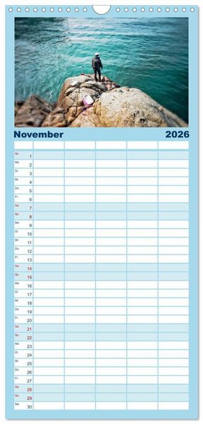 Produktbild: Familienplaner 2026 - Angeln - meine Leidenschaft mit 5 Spalten (Wandkalender, 21 x 45 cm) CALVENDO