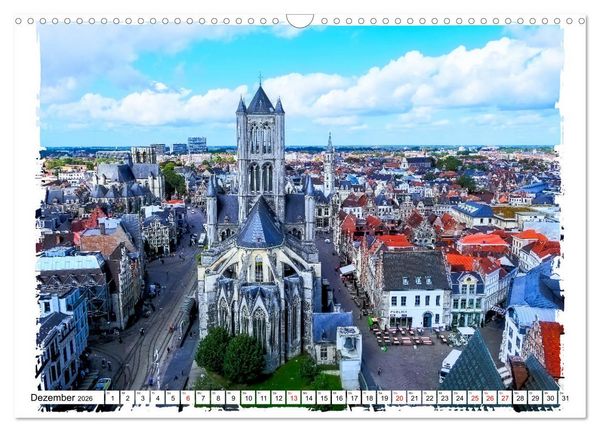 Produktbild: Spaziergang durch Gent (Wandkalender 2026 DIN A3 quer), CALVENDO Monatskalender