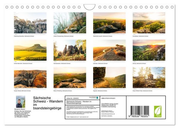 Produktbild: S&auml;chsische Schweiz - Wandern im Elbsandsteingebirge (Wandkalender 2027 DIN A4 quer), CALVENDO Monatskalender
