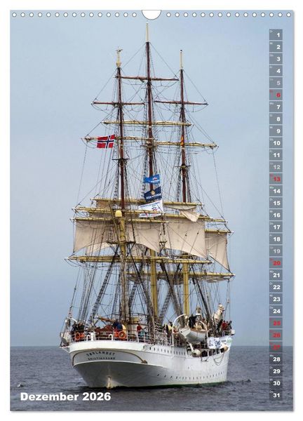 Produktbild: Segelromantik - Gro&szlig;segler auf der Ostsee (Wandkalender 2026 DIN A3 hoch), CALVENDO Monatskalender