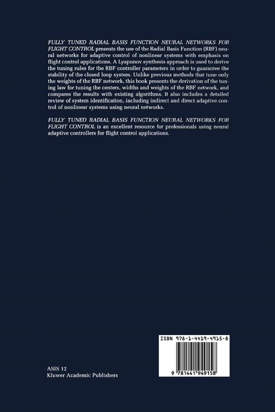 Produktbild: Fully Tuned Radial Basis Function Neural Networks for Flight Control