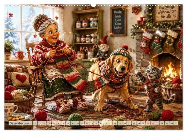 Produktbild: Die strickende Oma (Wandkalender 2027 DIN A2 quer), CALVENDO Monatskalender