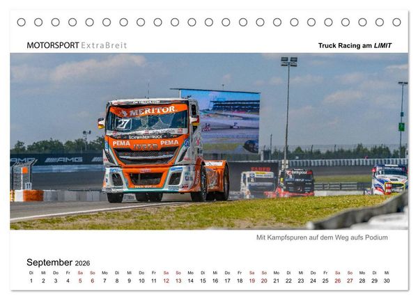 Produktbild: Truck Racing am LIMIT - Panoramabilder (Tischkalender 2026 DIN A5 quer), CALVENDO Monatskalender