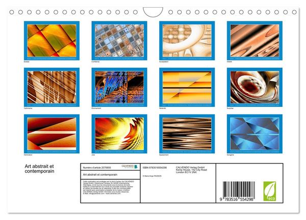 Produktbild: Art abstrait et contemporain (Calendrier mural 2026 DIN A4 vertical), CALVENDO calendrier mensuel