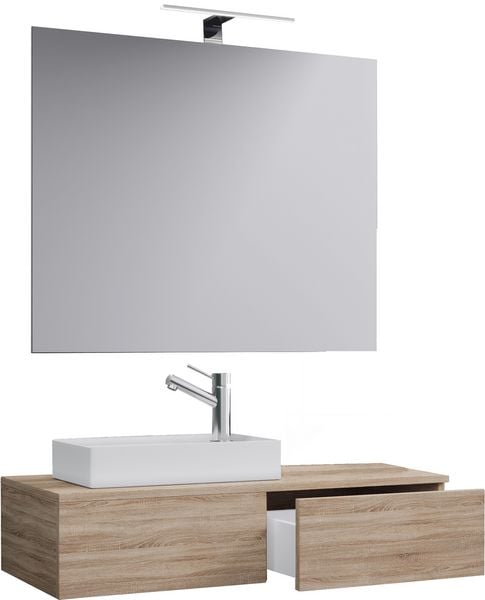 Produktbild: 3-tlg G&auml;ste WC Waschplatz Waschtisch Gudas Spiegel