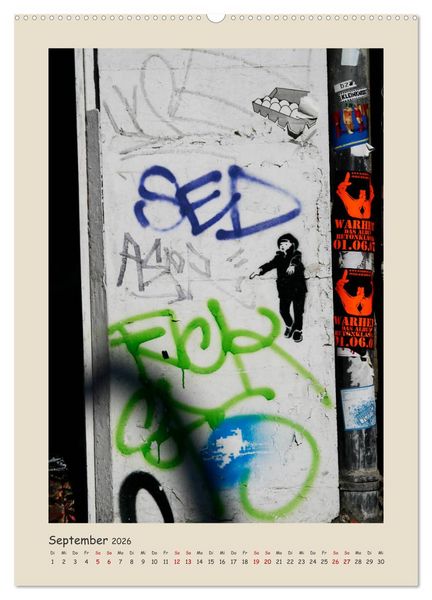 Produktbild: Berlin Love Streetart (Wandkalender 2026 DIN A2 hoch), CALVENDO Monatskalender