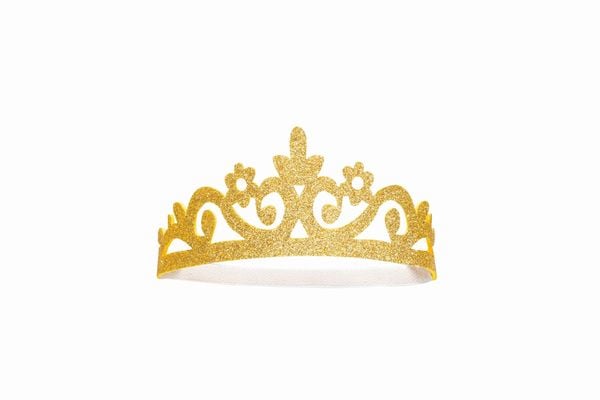 Produktbild: Puppen-Prinzessinnenkleid Kirschbl&uuml;te mit goldener Krone, Gr. 35-45 cm