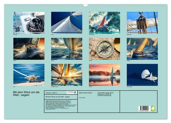 Produktbild: Mit dem Wind um die Welt - segeln (Wandkalender 2026 DIN A2 quer), CALVENDO Monatskalender