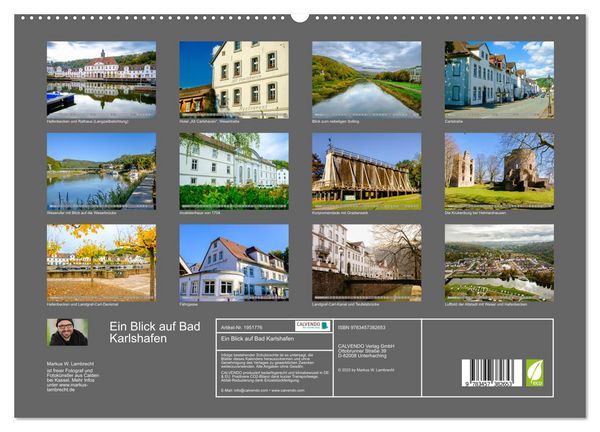 Produktbild: Ein Blick auf Bad Karlshafen (hochwertiger Premium Wandkalender 2026 DIN A2 quer), Kunstdruck in Hochglanz