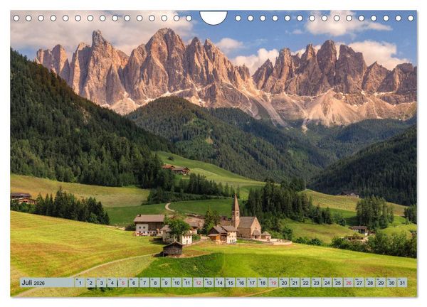 Produktbild: Dolomiten, Alpenparadies im Norden Italiens (Wandkalender 2026 DIN A4 quer), CALVENDO Monatskalender
