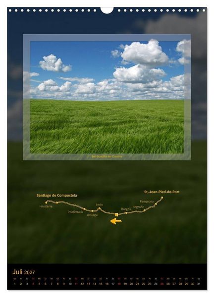 Produktbild: Jakobsweg - Camino Franc&eacute;s (Wandkalender 2027 DIN A3 hoch), CALVENDO Monatskalender