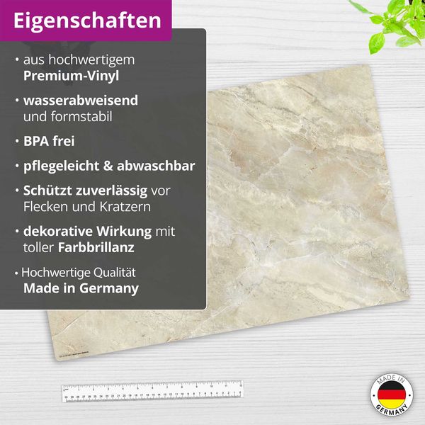 Produktbild: Cover-your-desk Schreibtischunterlage f&uuml;r Kinder sandfarbene Marmorplatte hell, aus hochwertigem Vinyl , 60 x 40 cm