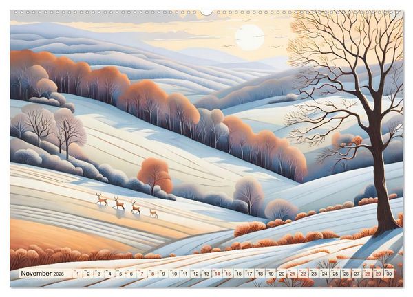 Produktbild: Pfade zum Horizont - Pastelltr&auml;ume der Natur in allen Jahreszeiten (Wandkalender 2026 DIN A2 quer), CALVENDO Monatskalender