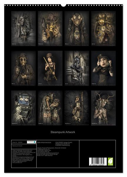 Produktbild: Steampunk Artwork (hochwertiger Premium Wandkalender 2026 DIN A2 hoch), Kunstdruck in Hochglanz
