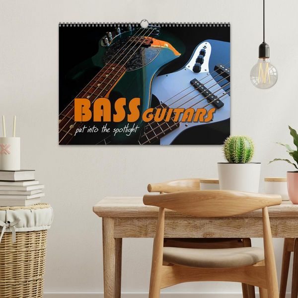 Produktbild: BASS GUITARS put into the spotlight (Wall Calendar 2026 DIN A3 landscape), CALVENDO 12 Month Wall Calendar