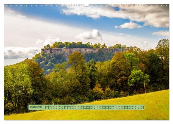 Produktbild: S&auml;chsische Schweiz - Erlebnisse eines Herbsturlaubs (hochwertiger Premium Wandkalender 2026 DIN A2 quer), Kunstdruck in Hochglanz
